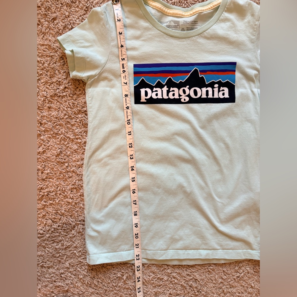 Patagonia Kids Youth XL 14 Graphic T Shirt Organic Cotton Light Green - Picture 8 of 11